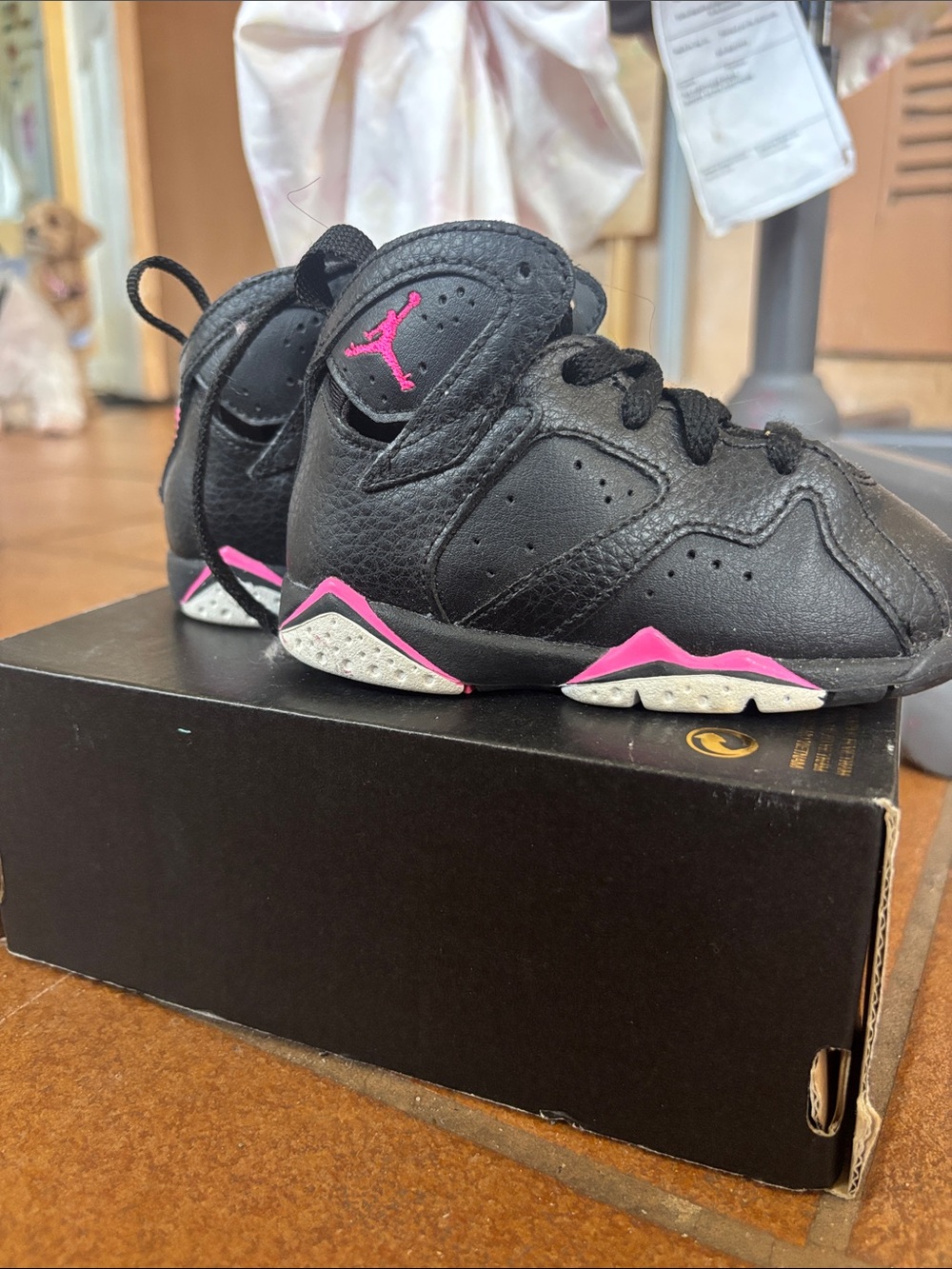 Jordan Baby Black and Pink Mini Basketball Sneakers